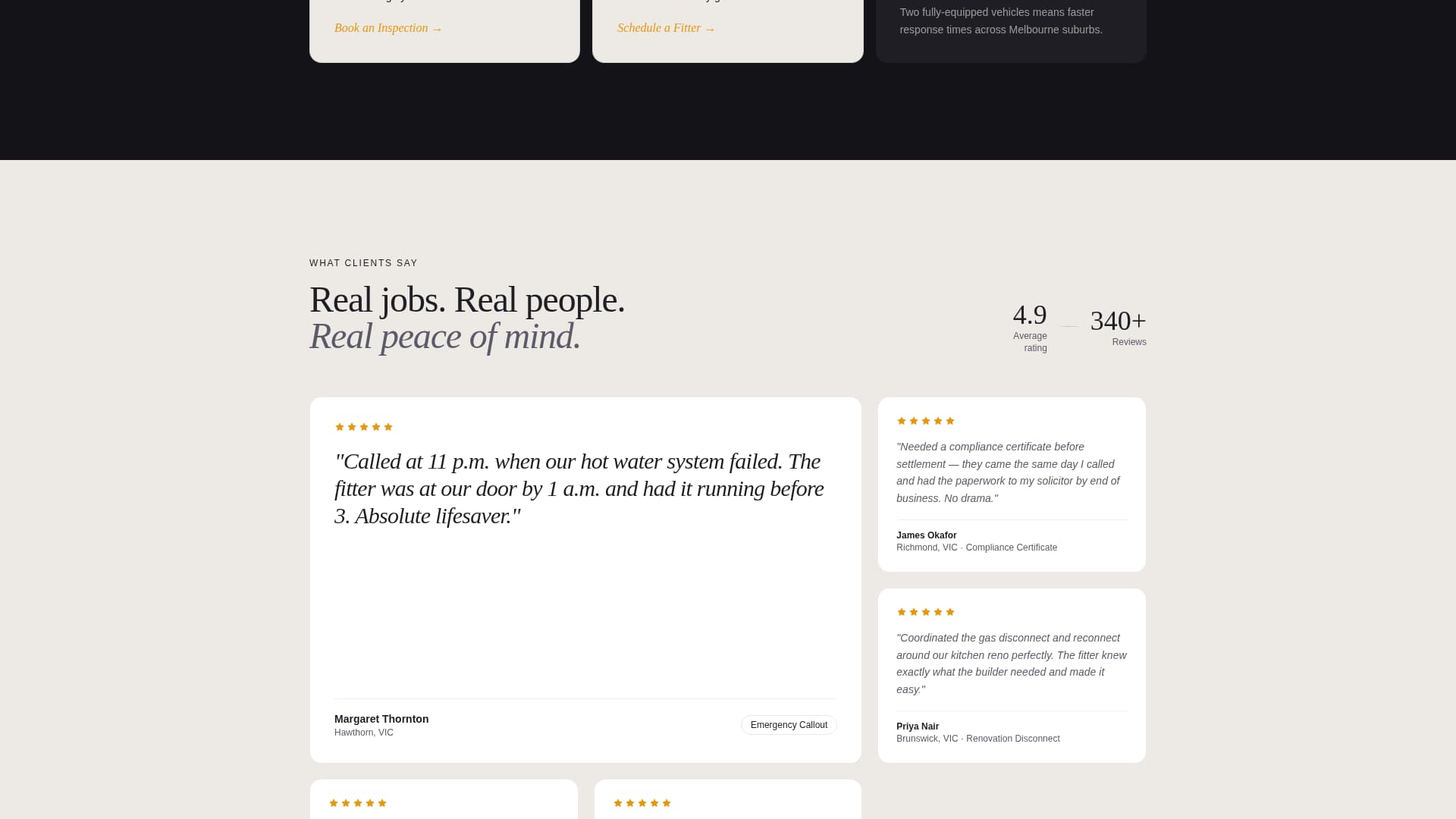 Gas Fitter Business Specialist Booking Website Template