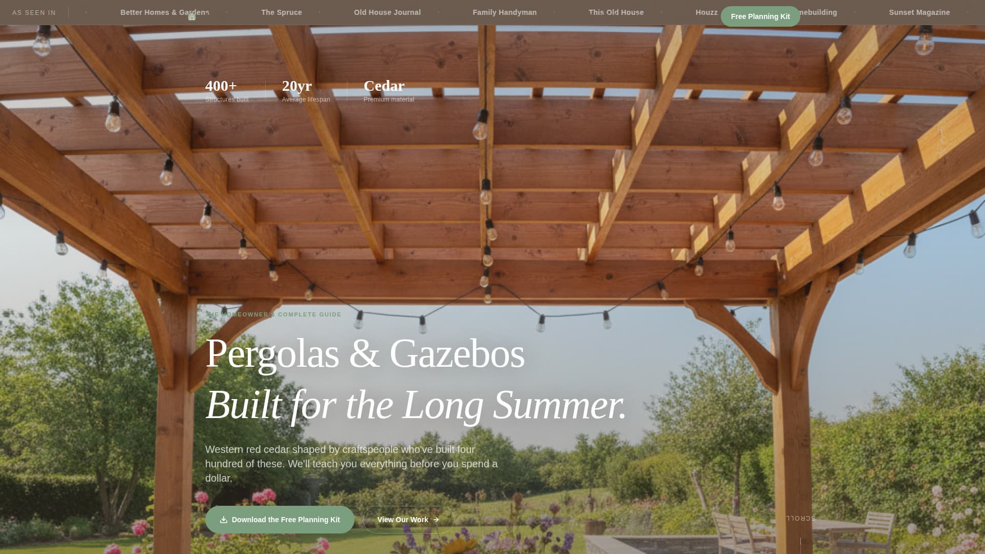 Gazebo & Pergola Builder Business Reviews Website Template