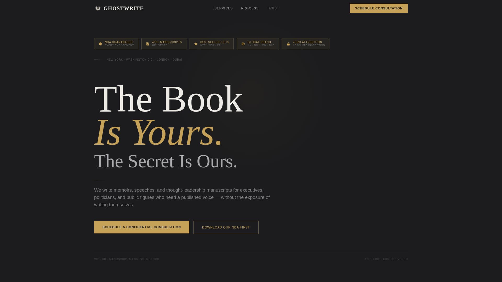 Ghostwrite - Confidential Ghostwriting Landing Page Template