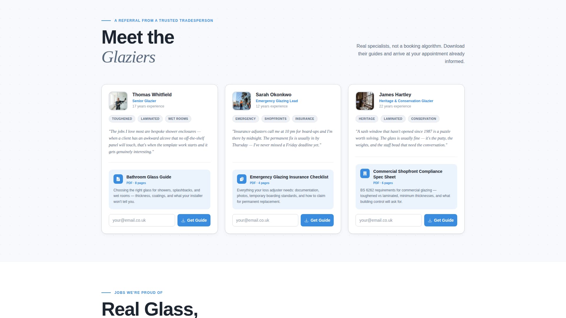 Glazier Professional Website Template
