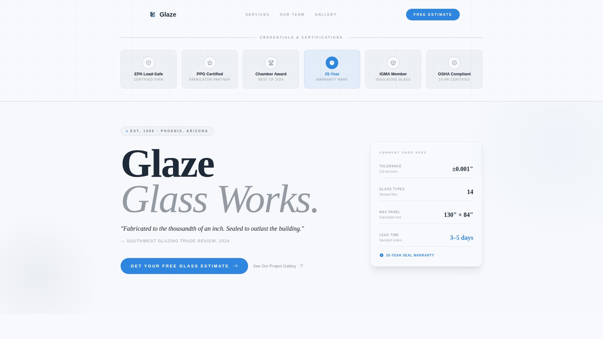 Glazier Blog Website Template