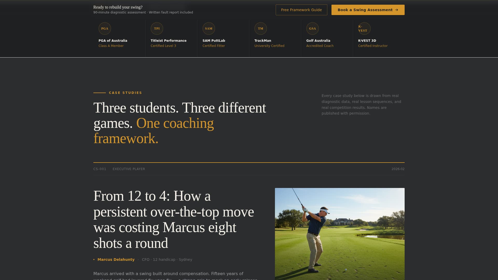 Swingpro - Precision Golfinstructor Landing Page Template