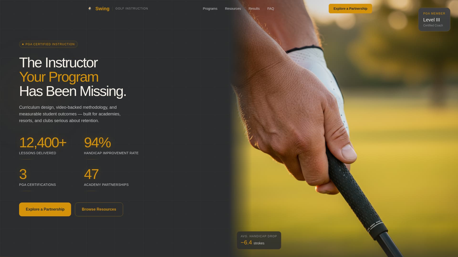 Swing - Authoritative Instructor Landing Page Template