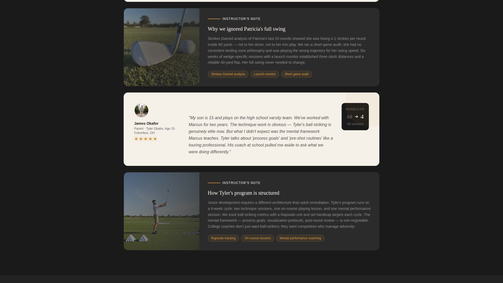 Swing - Elite Golfinstructor Landing Page Template