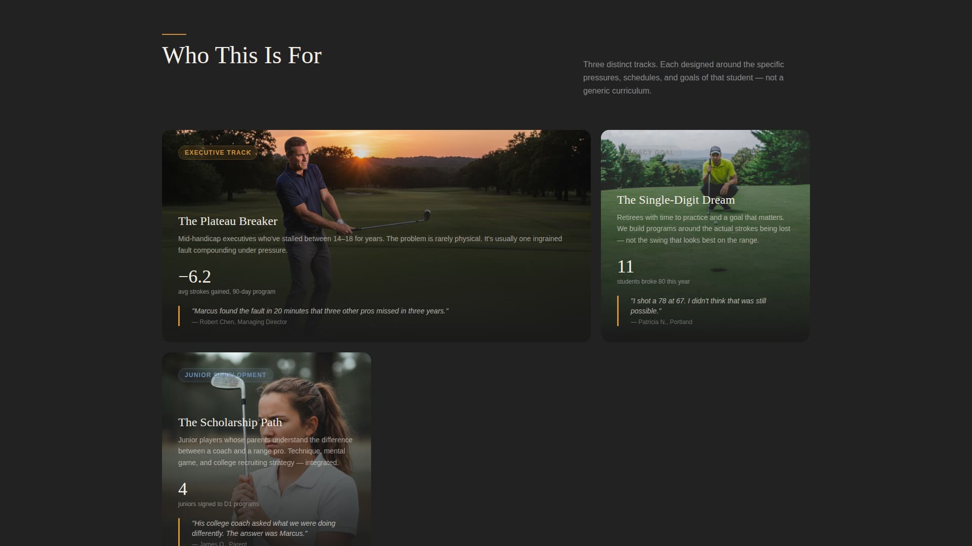Swing - Elite Golfinstructor Landing Page Template