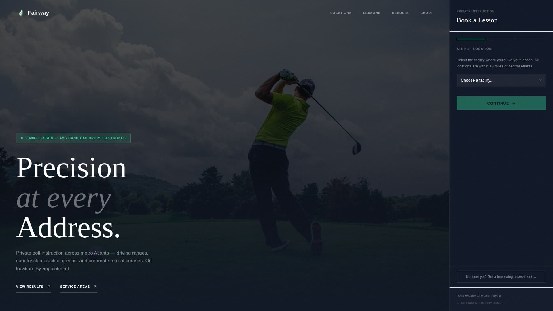 Fairway - Precision Golf Landing Page Template