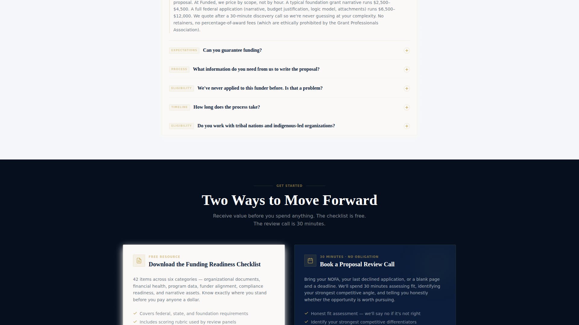 Funded — Verified Grant Consultant Landing Page Template