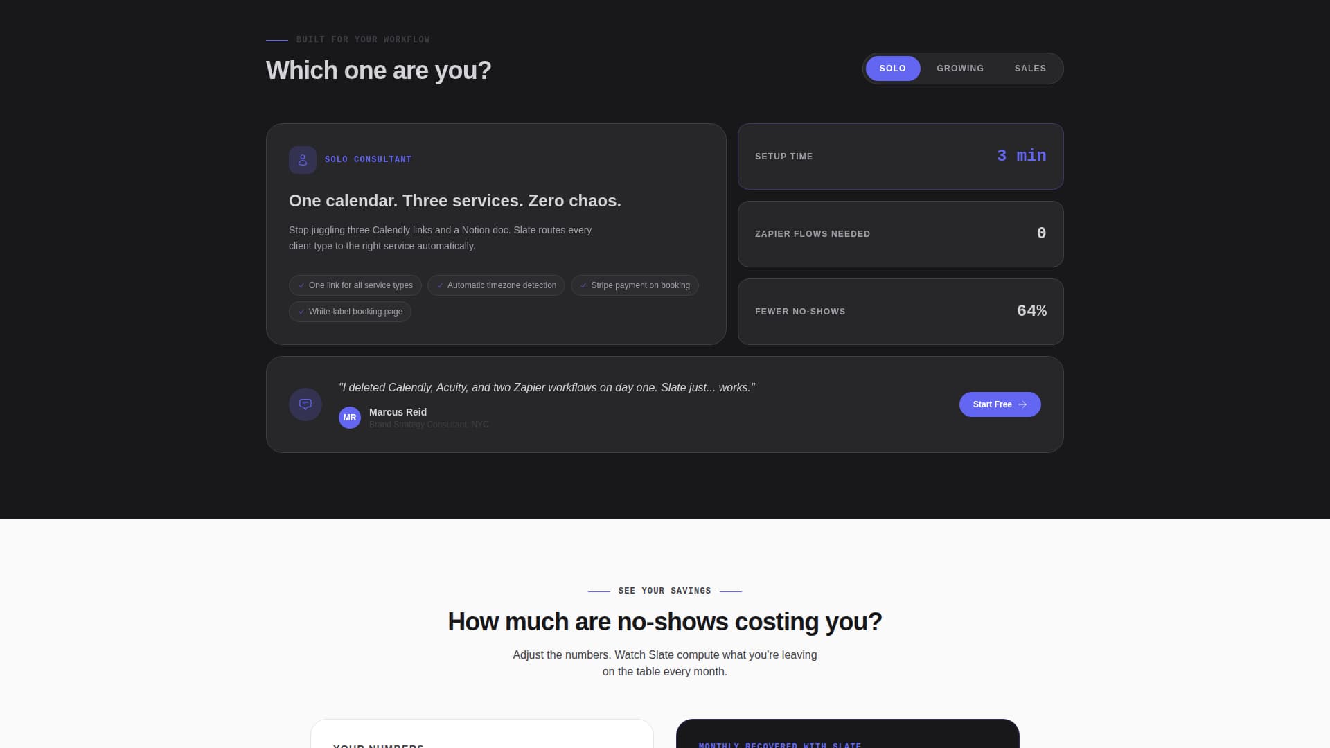 Slate - Intelligent Scheduling Landing Page Template
