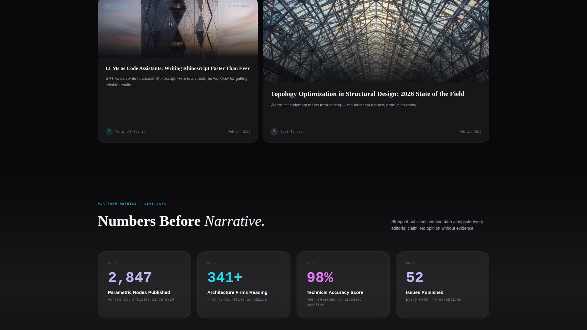 Blueprint - Immersive Architecture Landing Page Template
