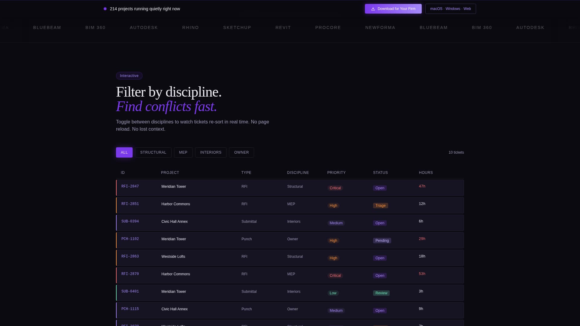 Ticket - Streamlined Architecture Landing Page Template