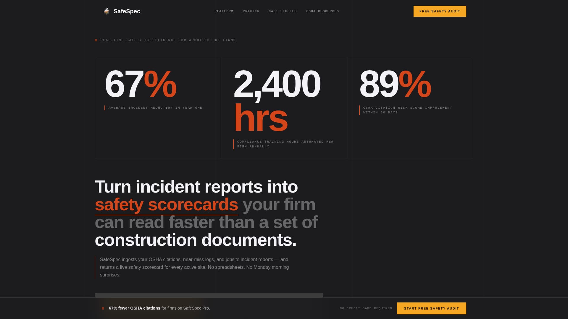 Safespec - Powerful Safety Management Landing Page Template
