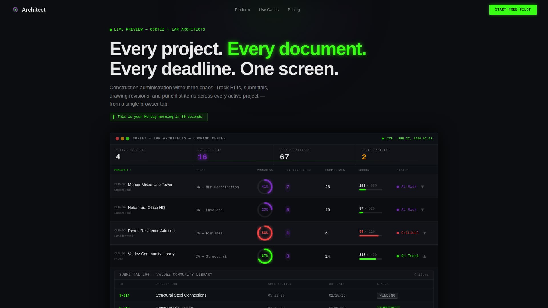 Architect - Powerful Project Management Landing Page Template