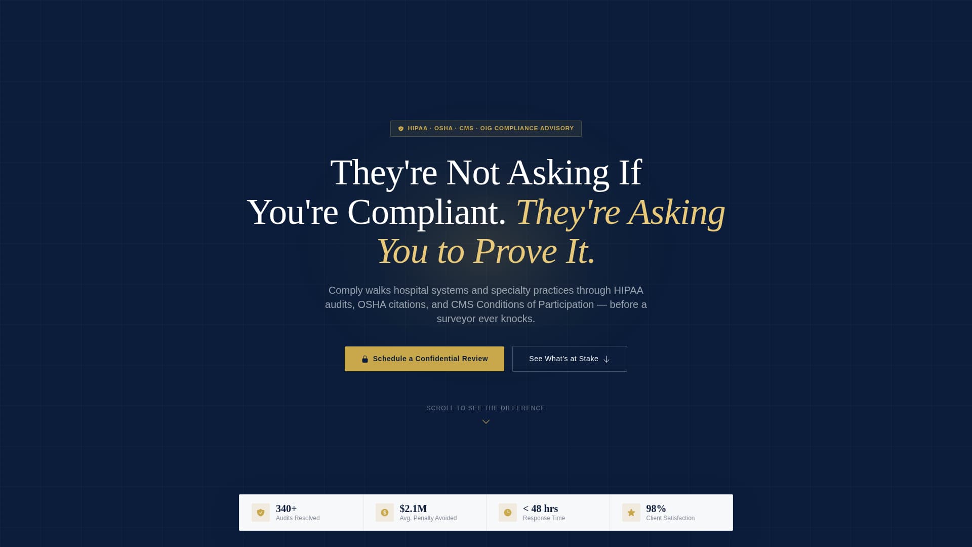 Comply - Authoritative Healthcare Landing Page Template