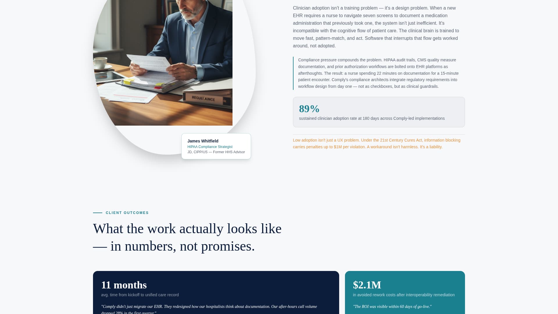 Comply — Credible Healthcare Provider Landing Page Template
