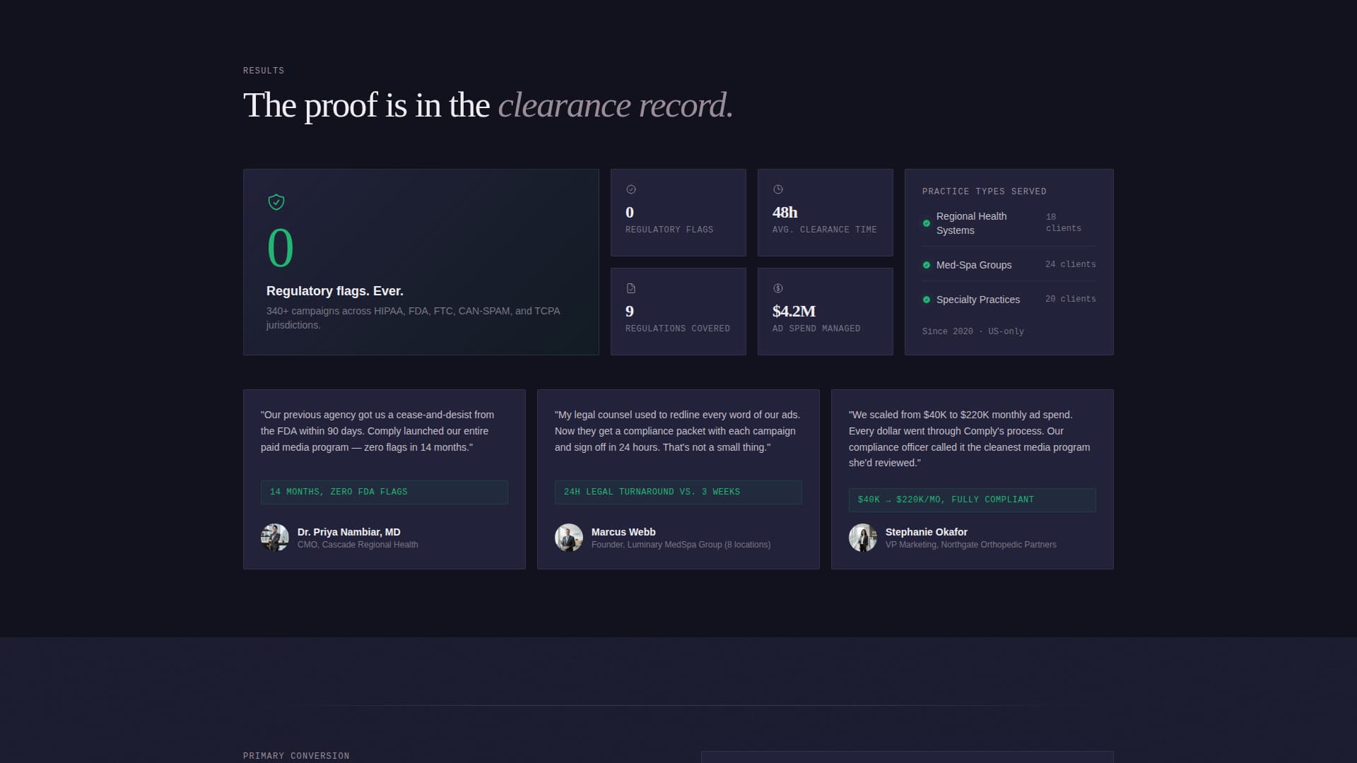 Comply - Trusted Healthcaremarketing Landing Page Template