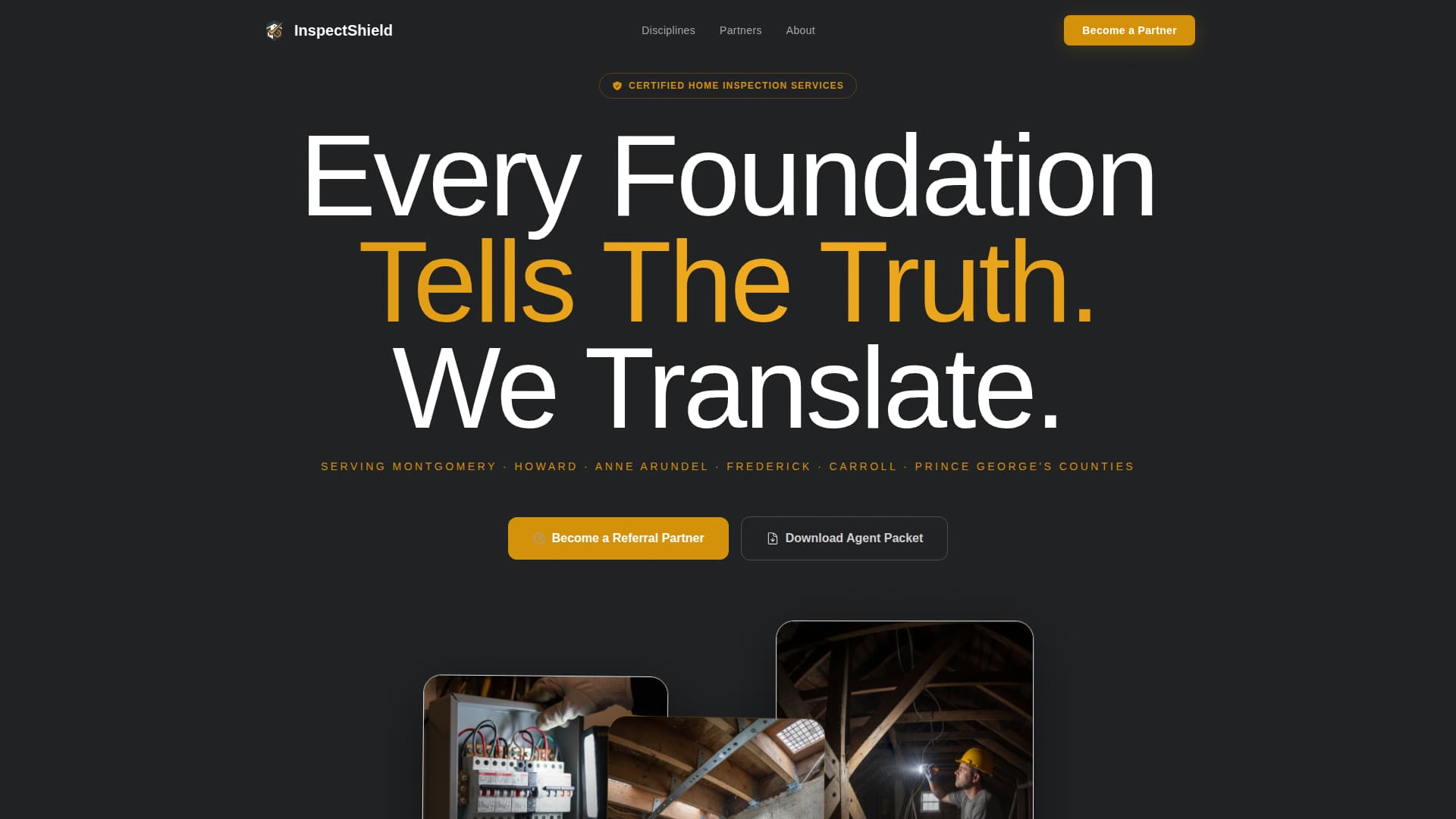 Inspectshield - Authoritative Homeinspector Landing Page Template