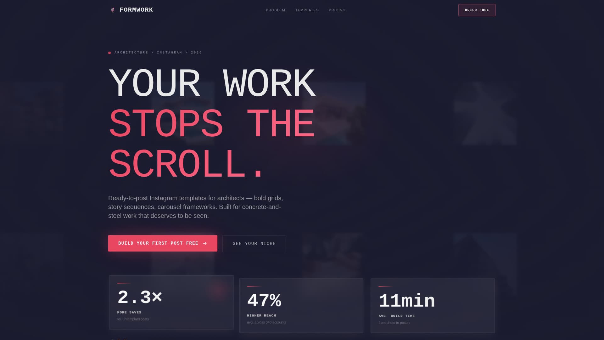 Formwork - Bold Architecture Landing Page Template