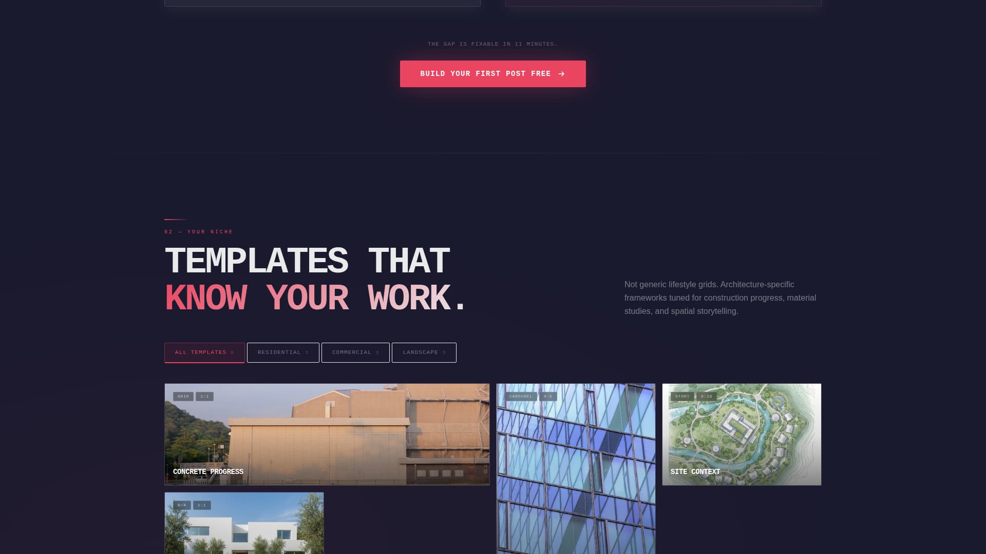 Formwork - Bold Architecture Landing Page Template