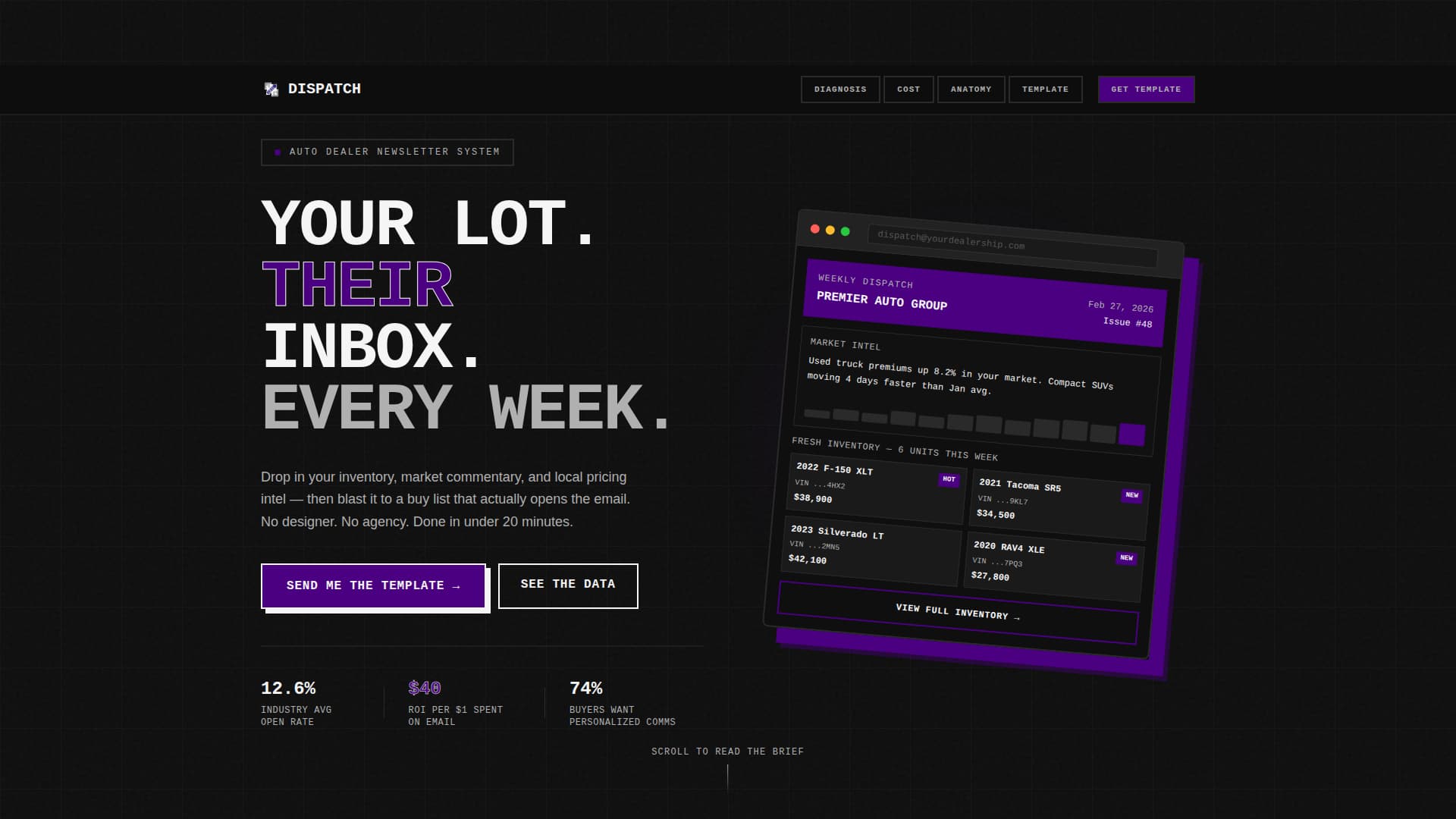 Auto - Premium Dealer Landing Page Template