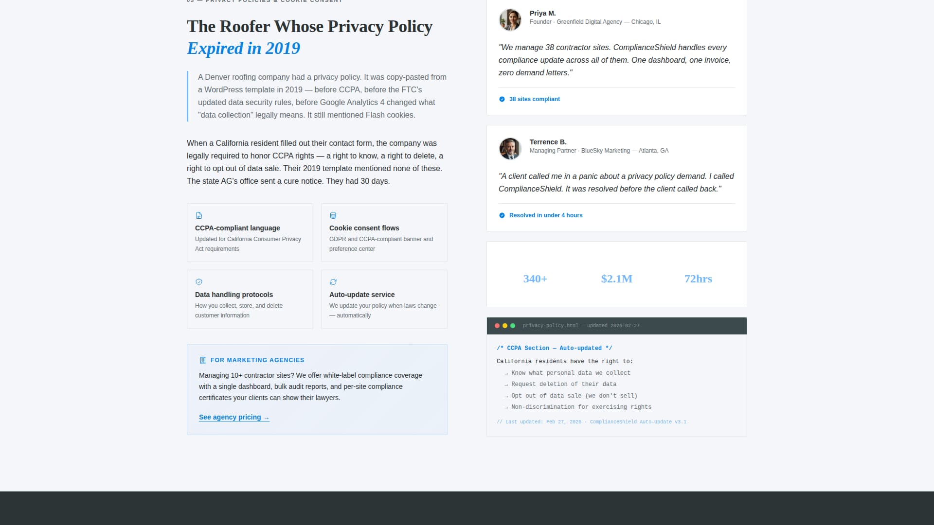 Comply — Certified Audit Landing Page Template