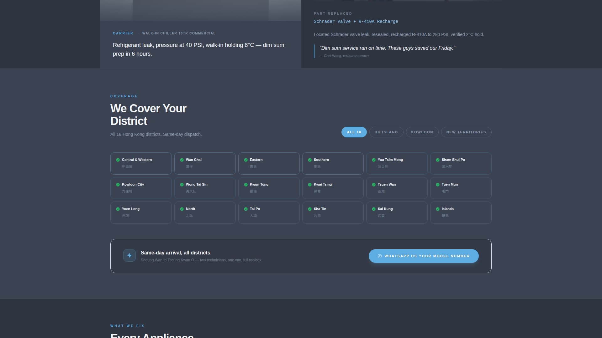Fixhk - Rapid Appliance Landing Page Template