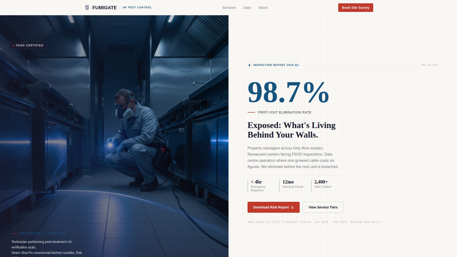 Fumigate - Precision Pestcontrol Landing Page Template