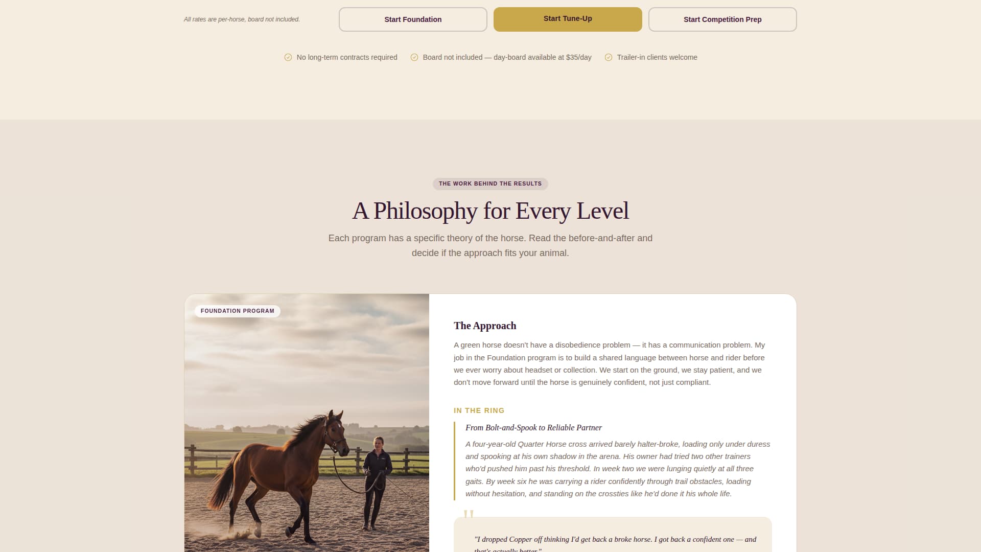 Gait - Trusted Horsetrainer Landing Page Template