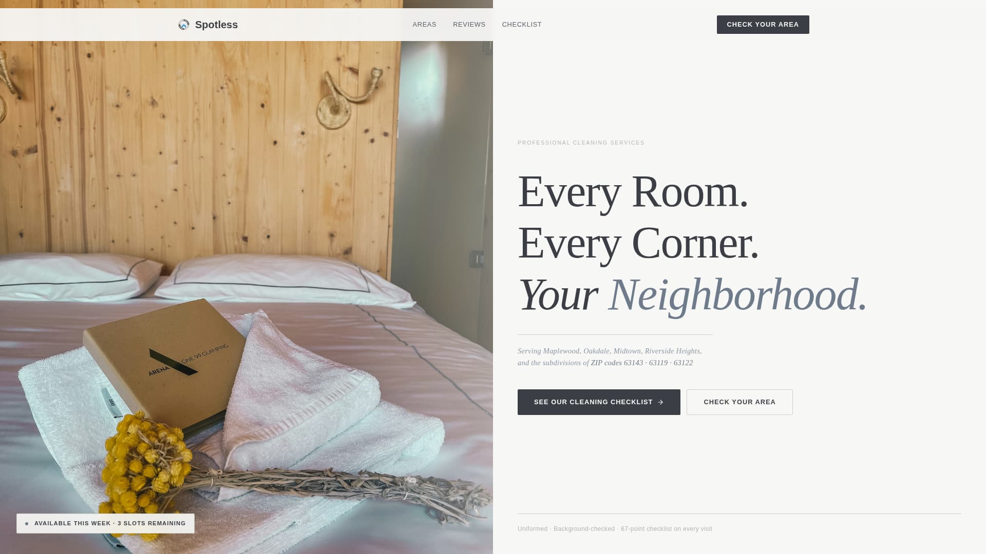 Spotless - Meticulous Housekeeping Landing Page Template