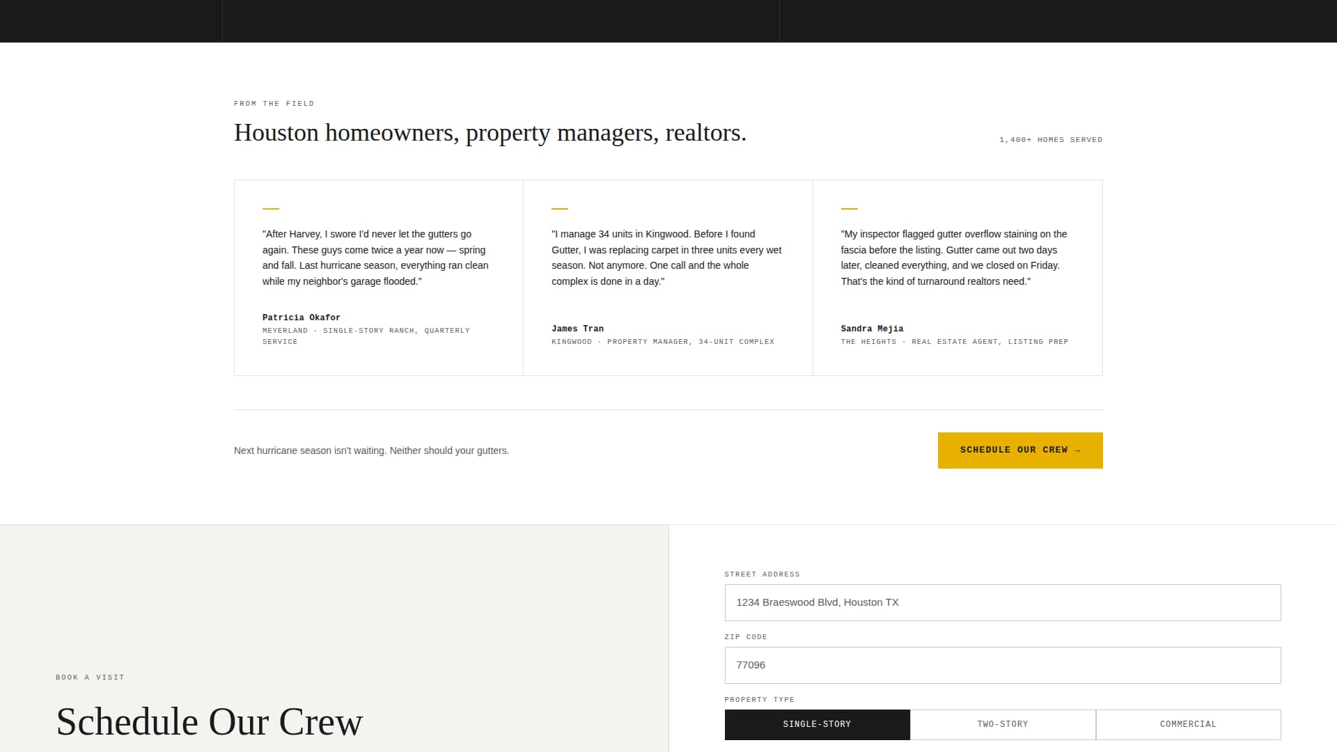 Houston - Trusted Guttercleaning Landing Page Template