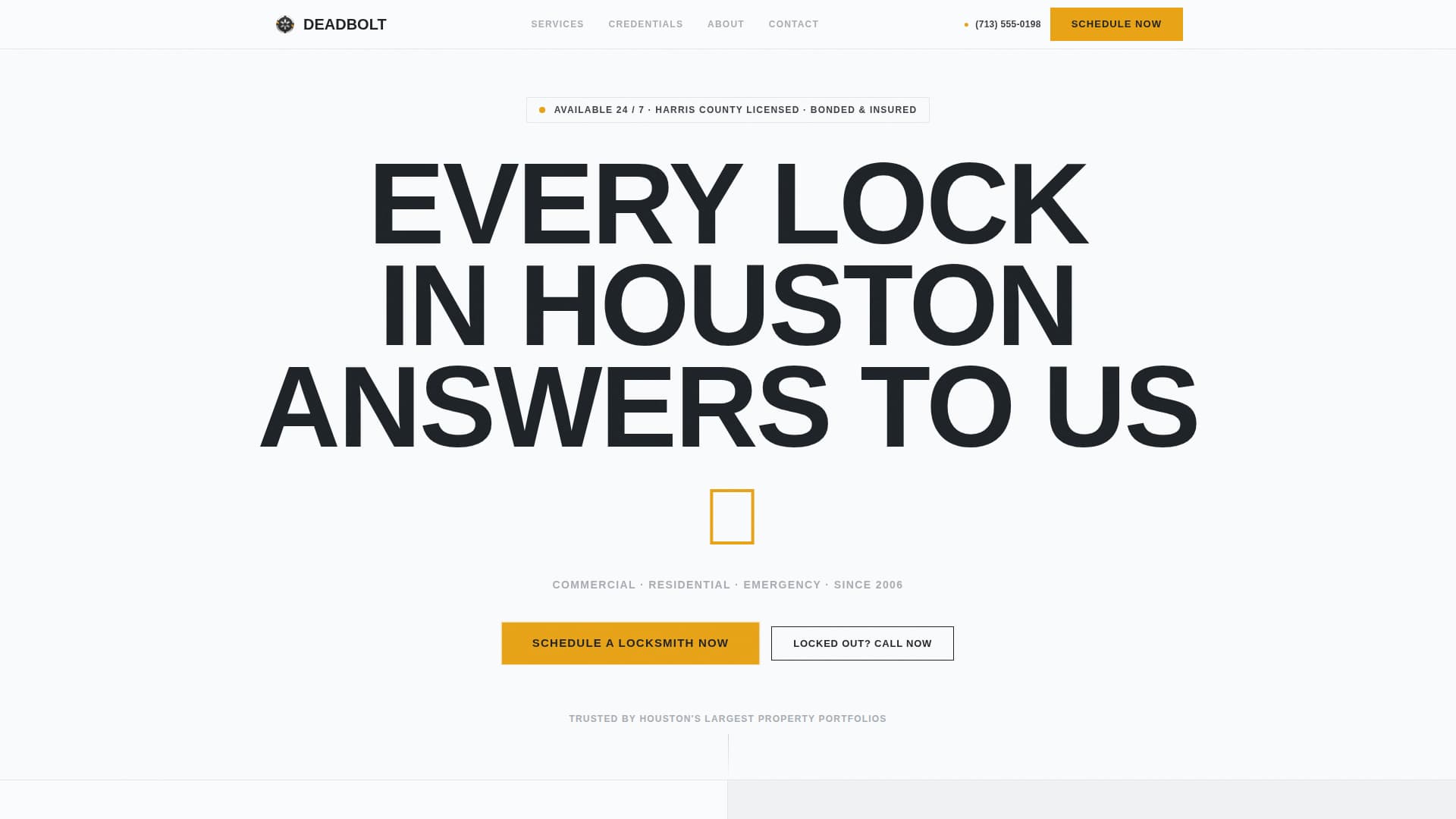Deadbolt - Precision Locksmith Landing Page Template