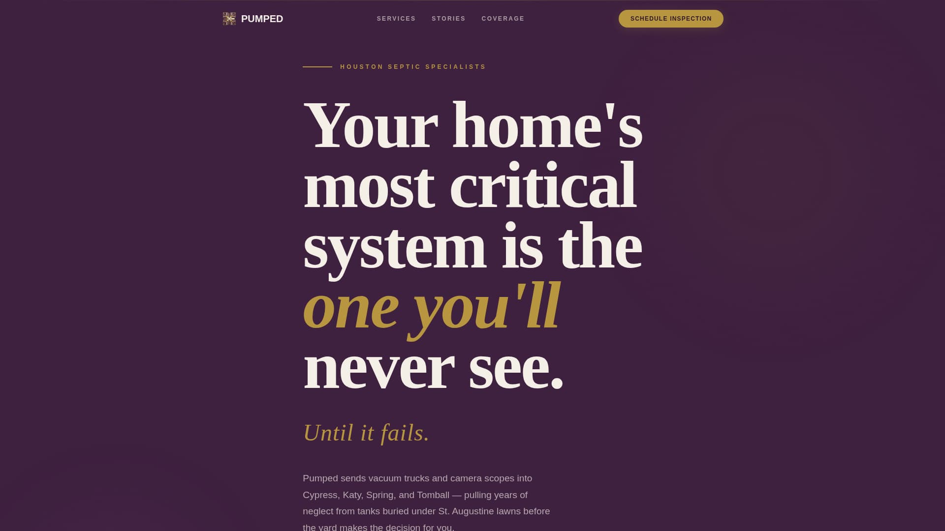 Pumped - Editorial Septic Landing Page Template