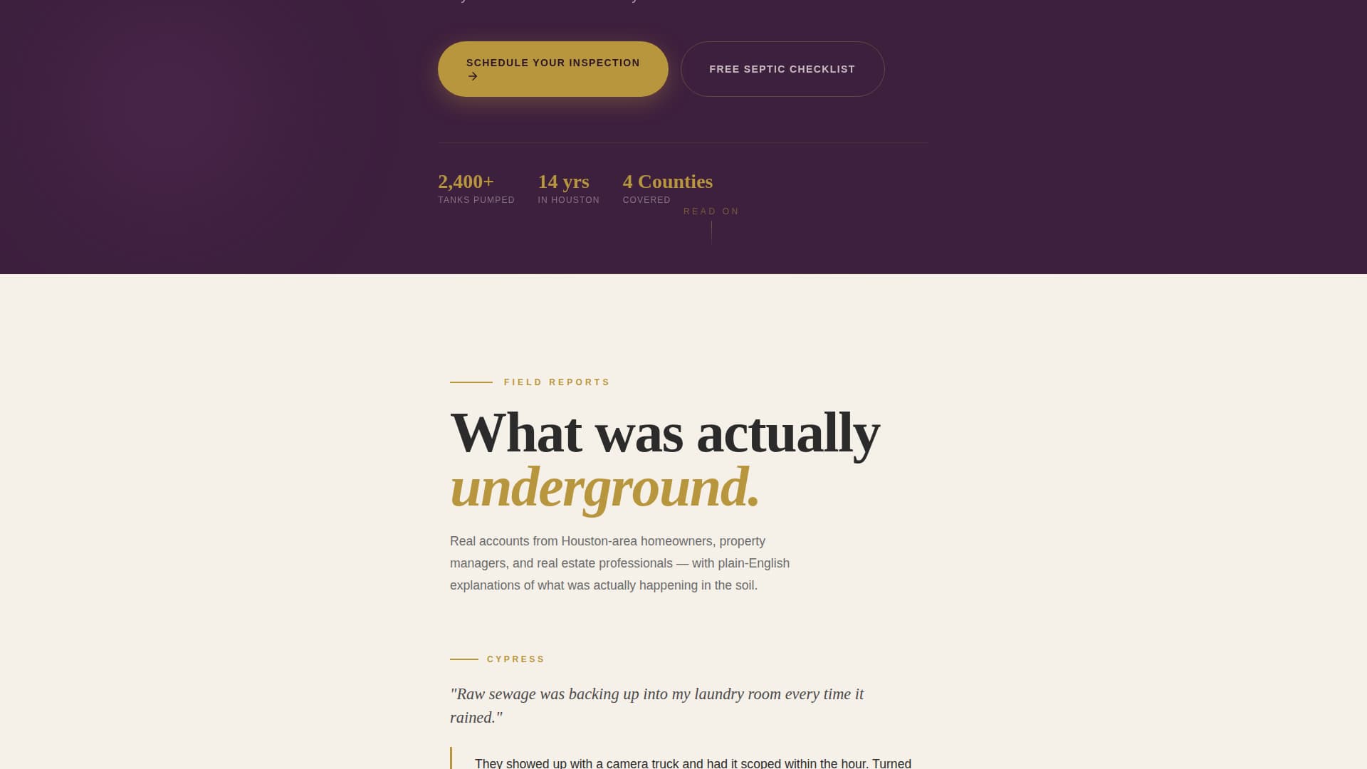Pumped - Editorial Septic Landing Page Template