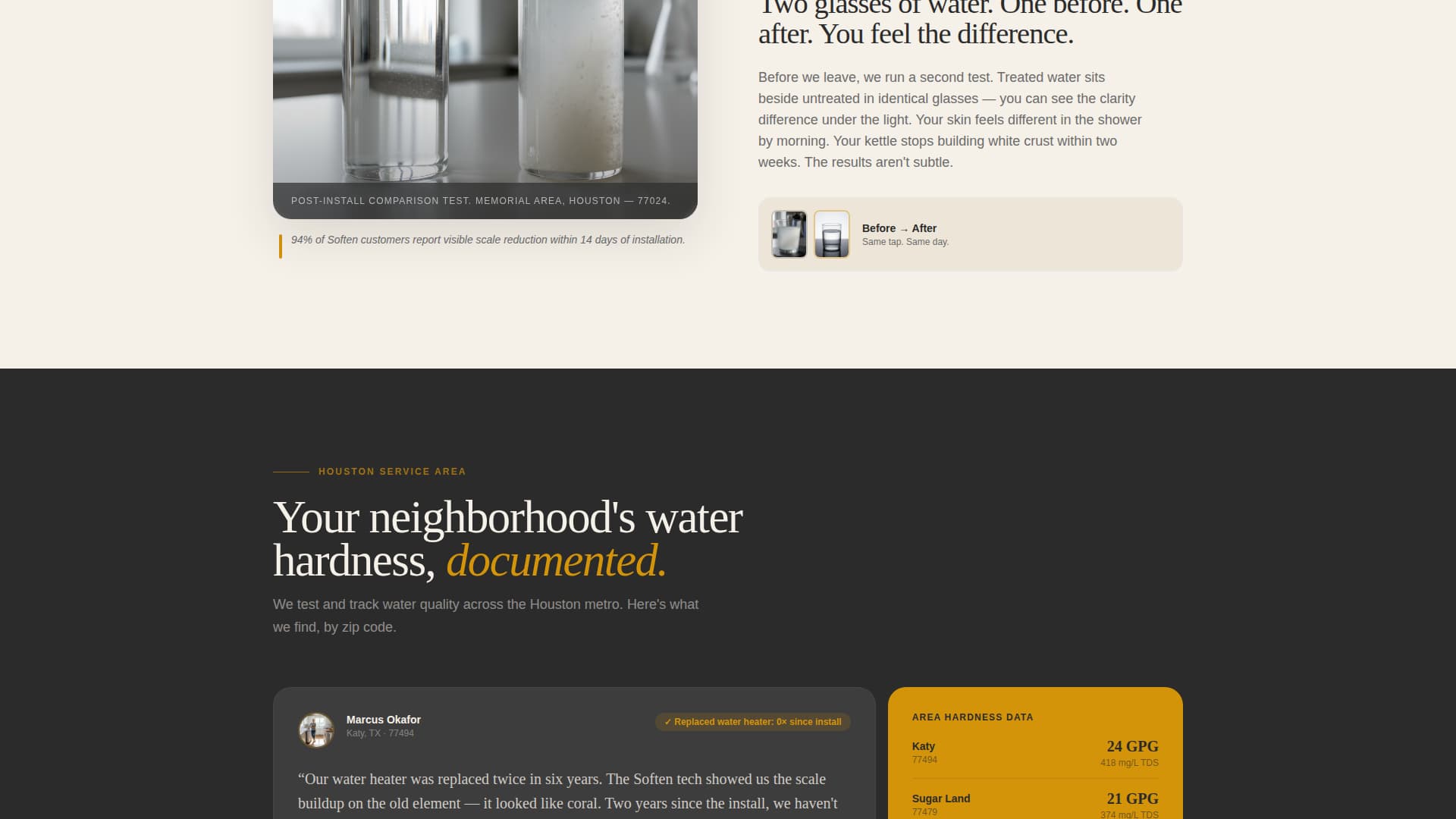 Soften - Editorial Watersoftener Landing Page Template