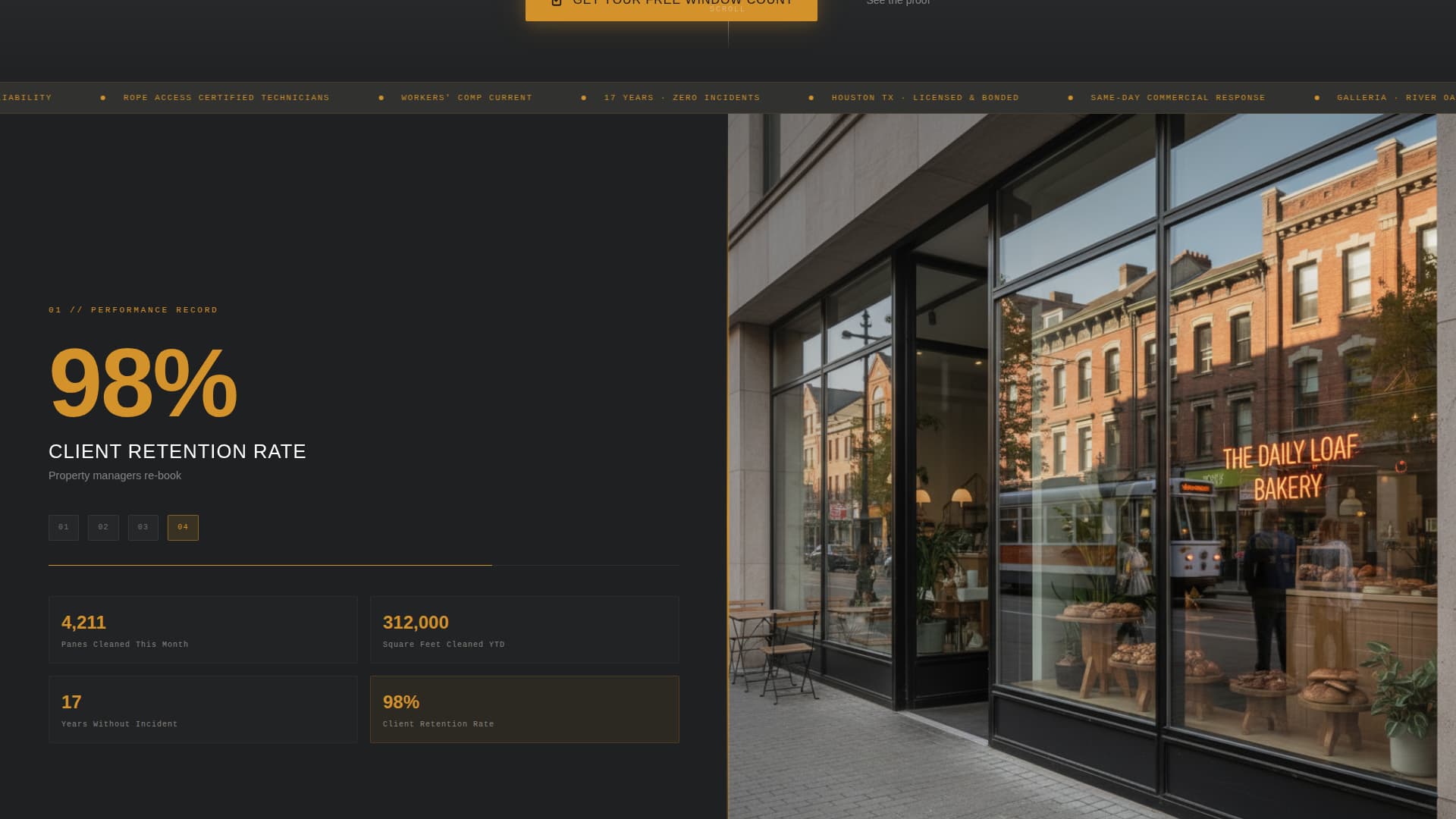 Streak - Authoritative Windowcleaning Landing Page Template