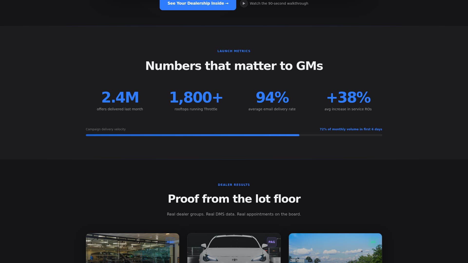 Throttle - High Performance Automotive Landing Page Template