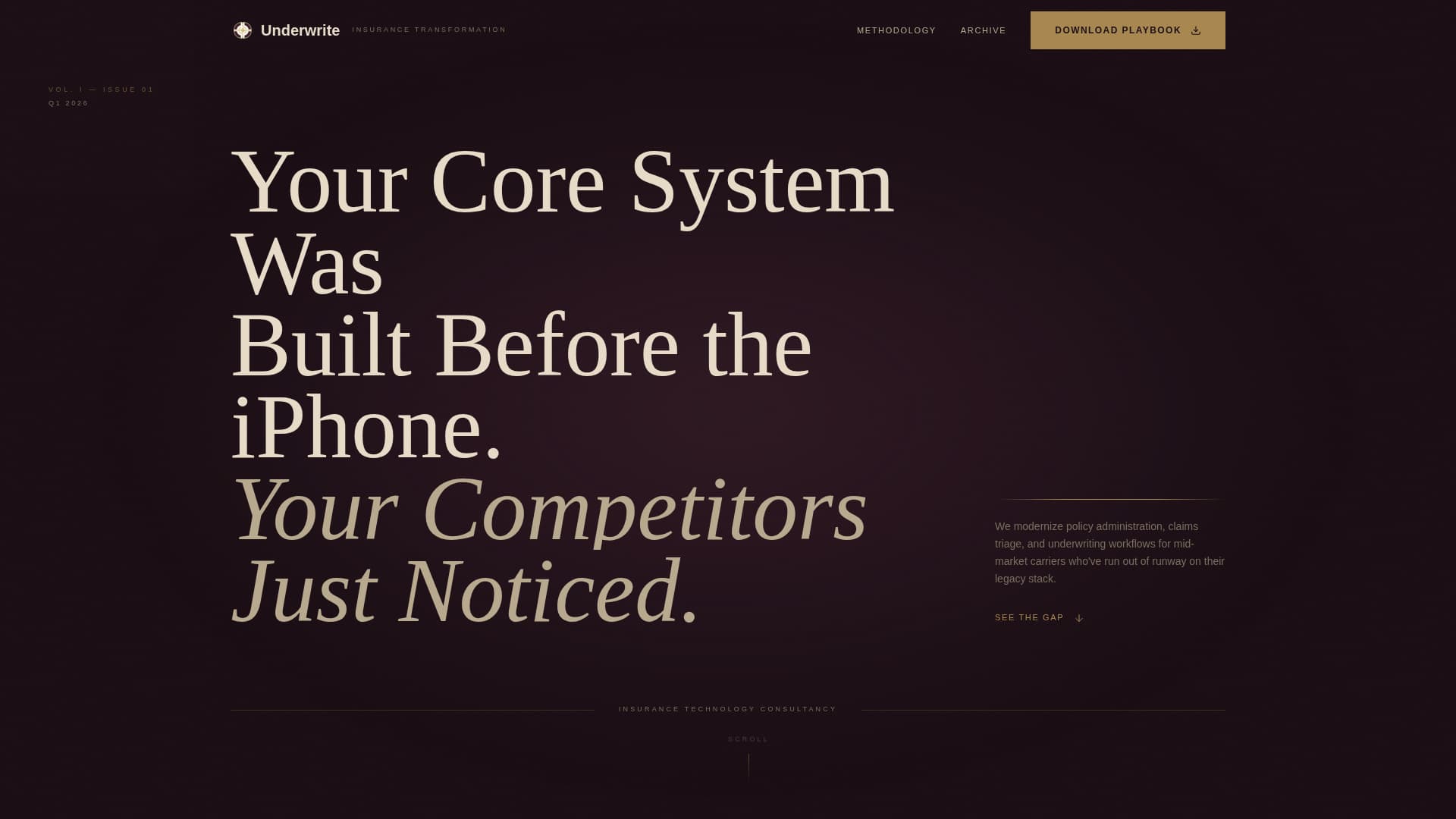 Underwrite - Authoritative Insurancetransformation Landing Page Template