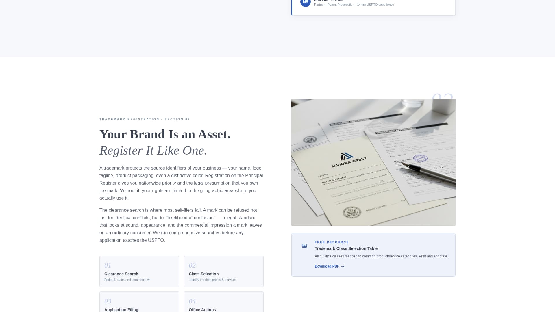 Docket - Authoritative Intellectualproperty Landing Page Template