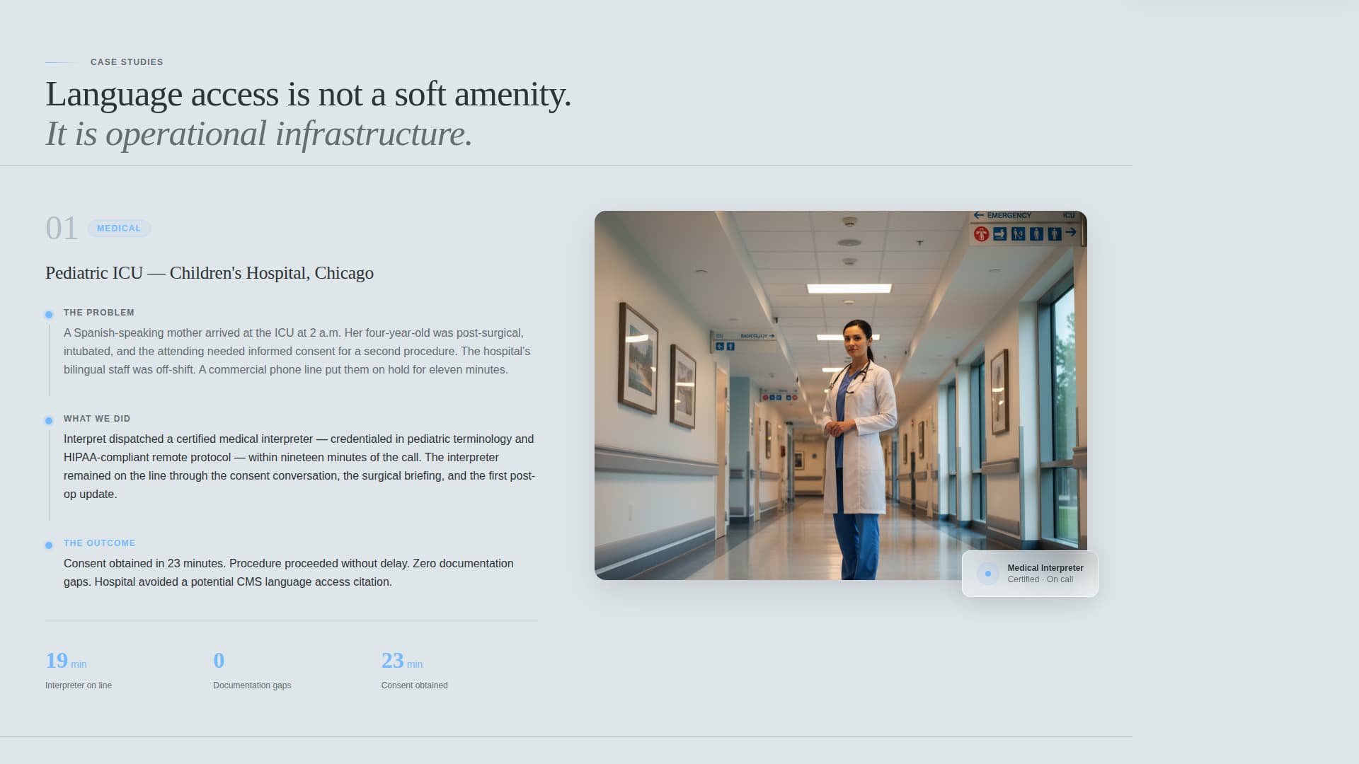 Interpret - Certified Interpretation Landing Page Template