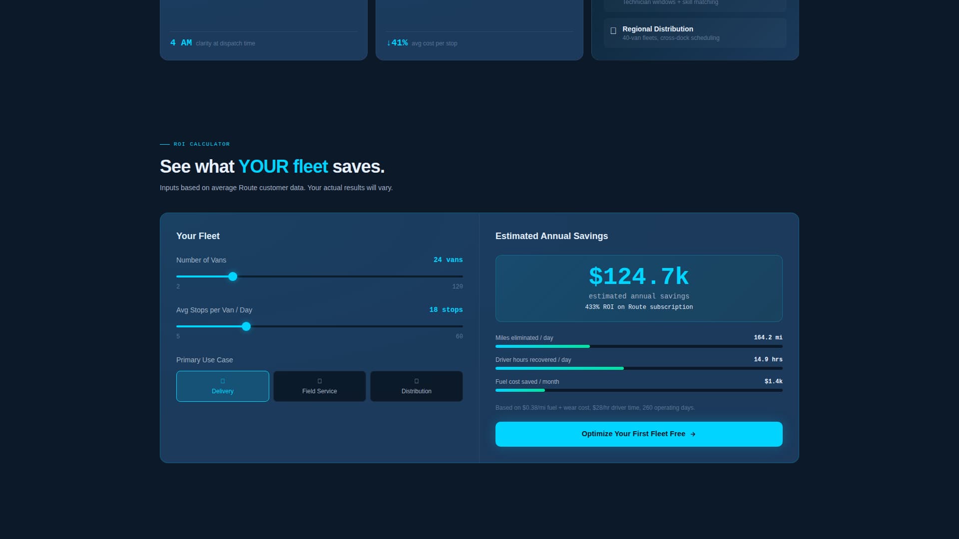 Route - Powerful Fleet Optimization Landing Page Template