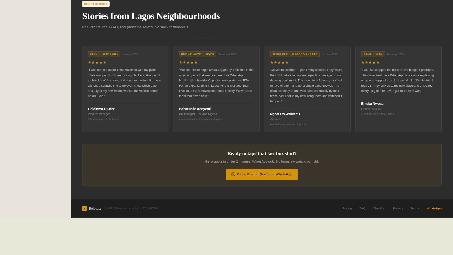 Relocate - Trusted Moving Landing Page Template