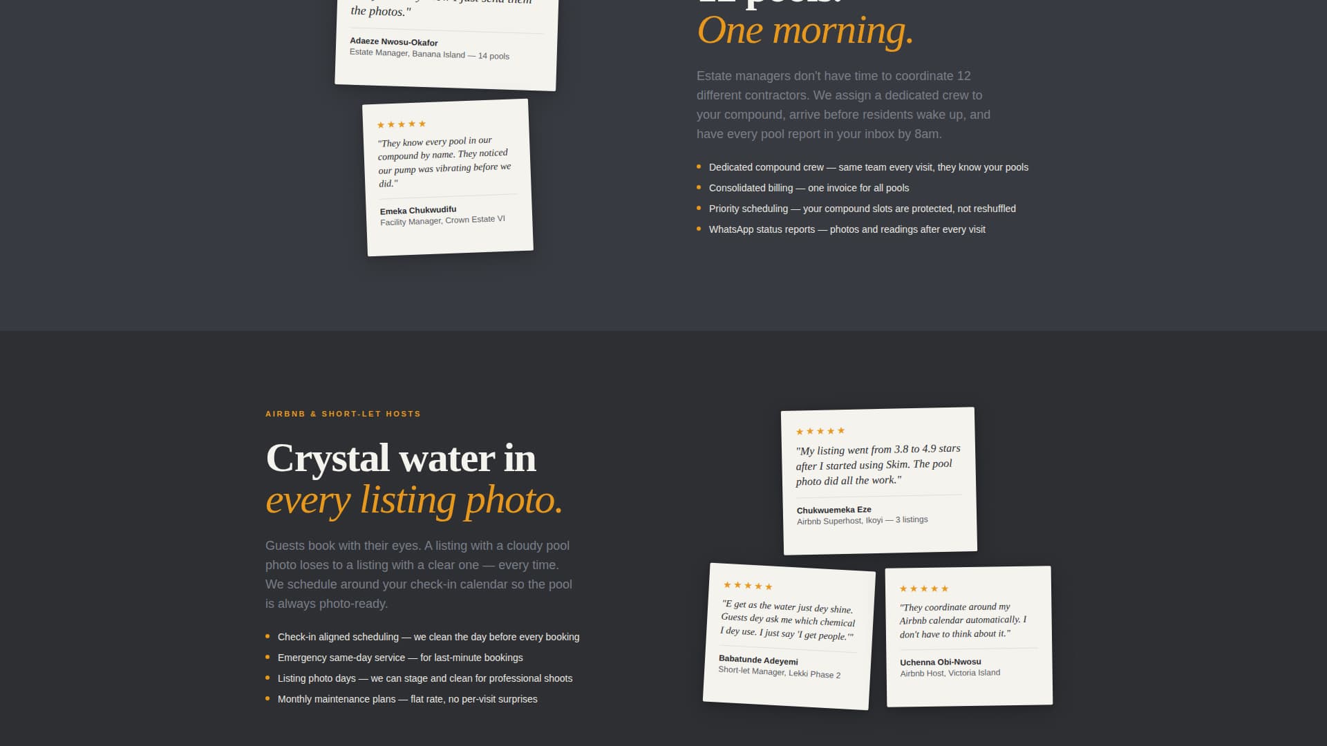 Skim - Trusted Poolcleaning Landing Page Template