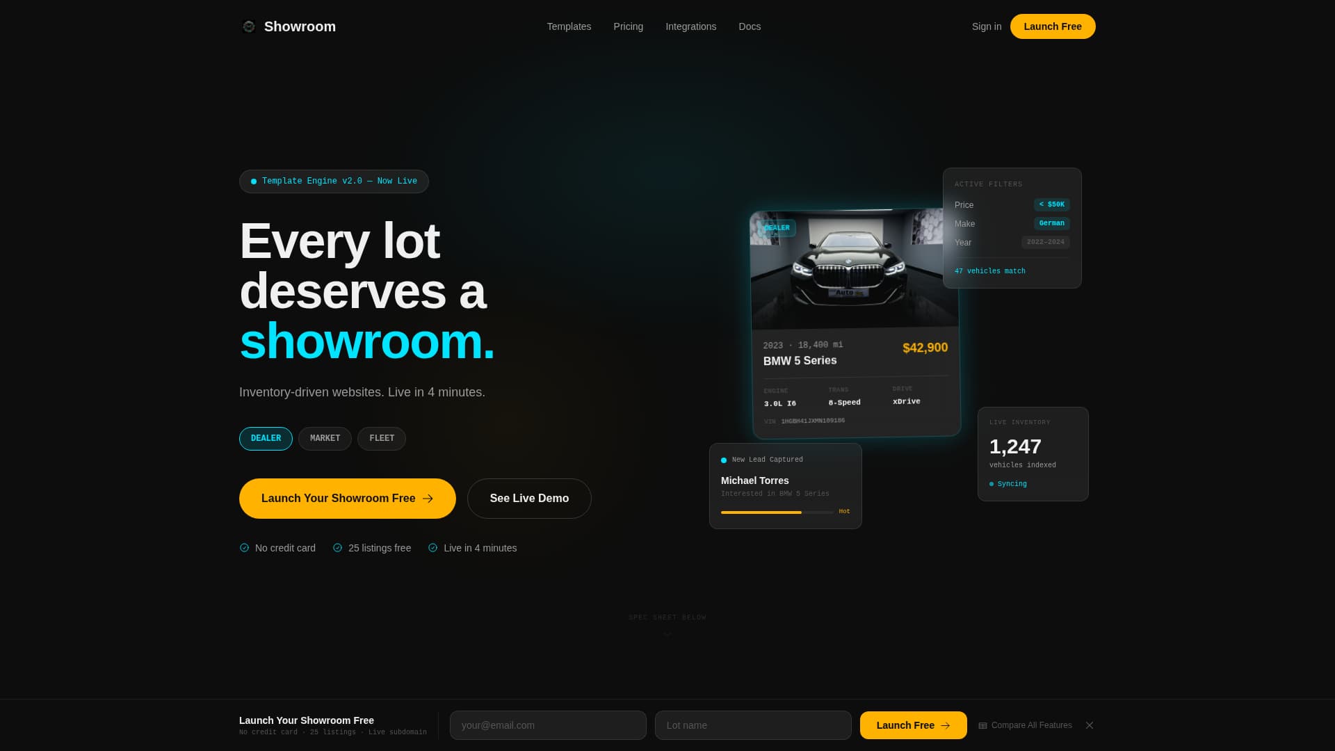 Vista — Premium Automotive Landing Page Template