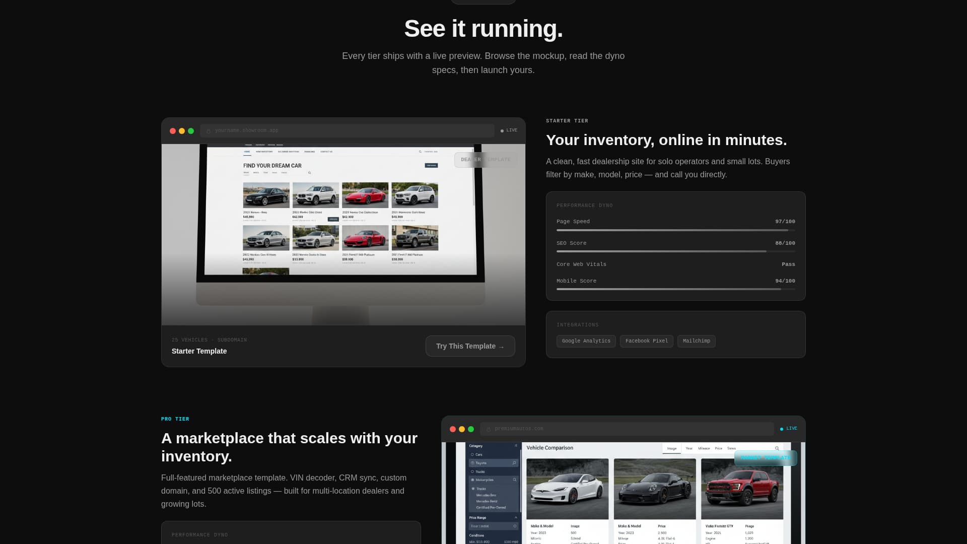 Vista — Premium Automotive Landing Page Template
