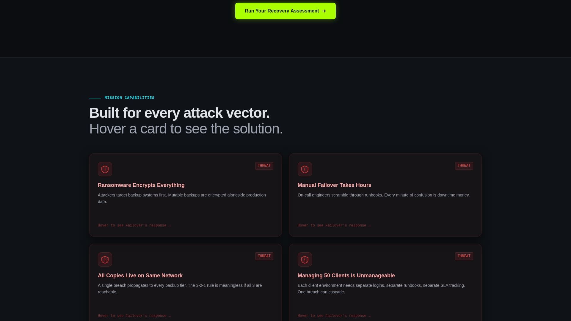 Failover - Resilient Recovery Landing Page Template