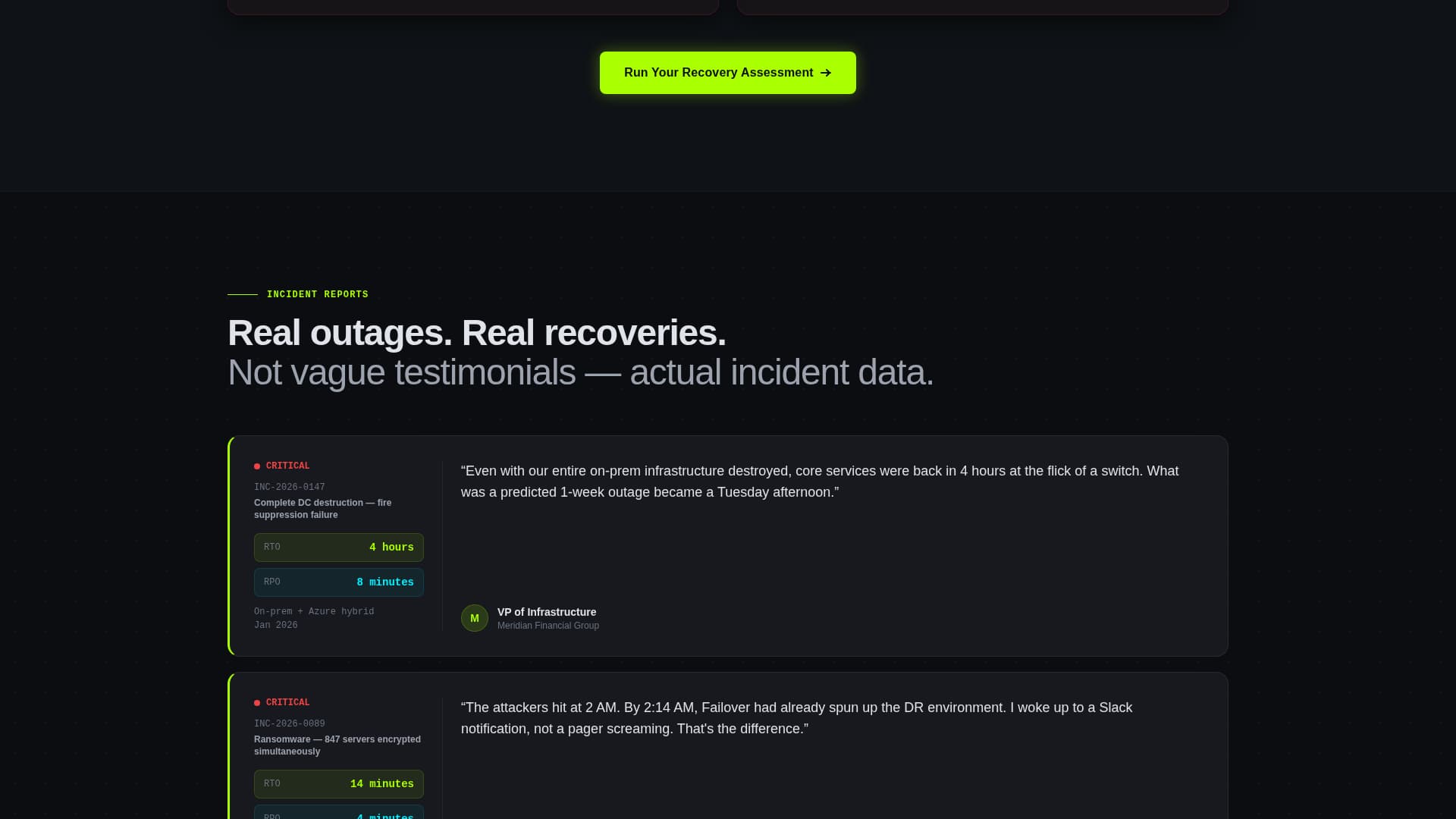 Failover - Resilient Recovery Landing Page Template