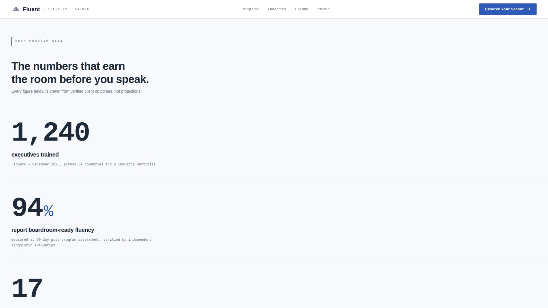 Fluent - Executive Language Landing Page Template