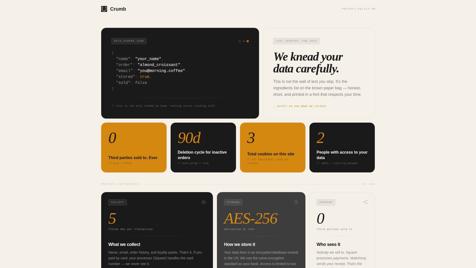 Crumb - Transparent Bakery Landing Page Template