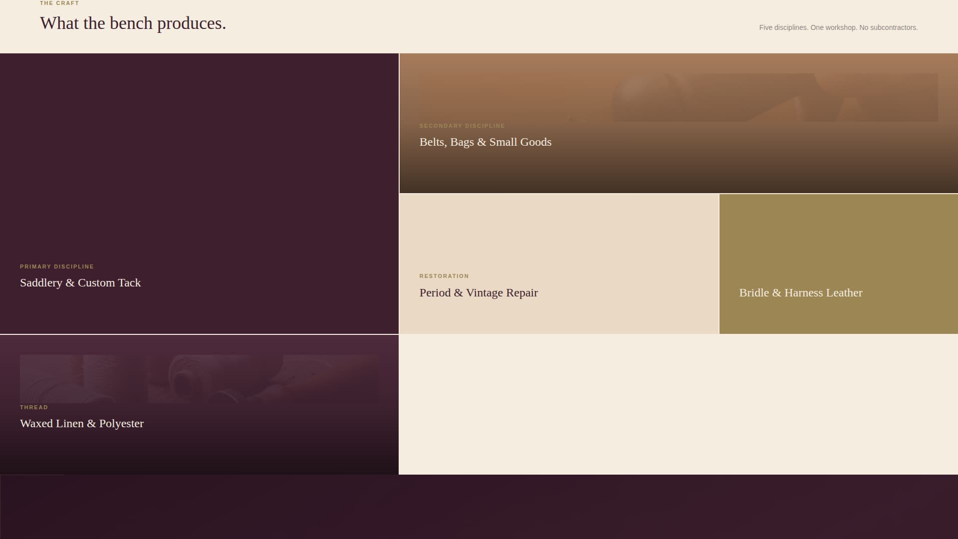Leather Worker & Saddler Business Portfolio Website Template