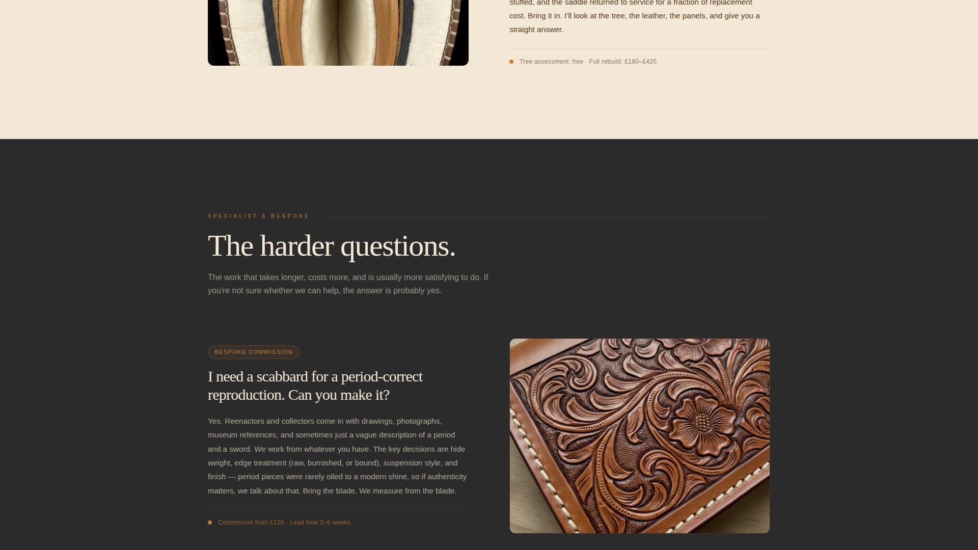 Leather Worker & Saddler Business FAQ Website Template