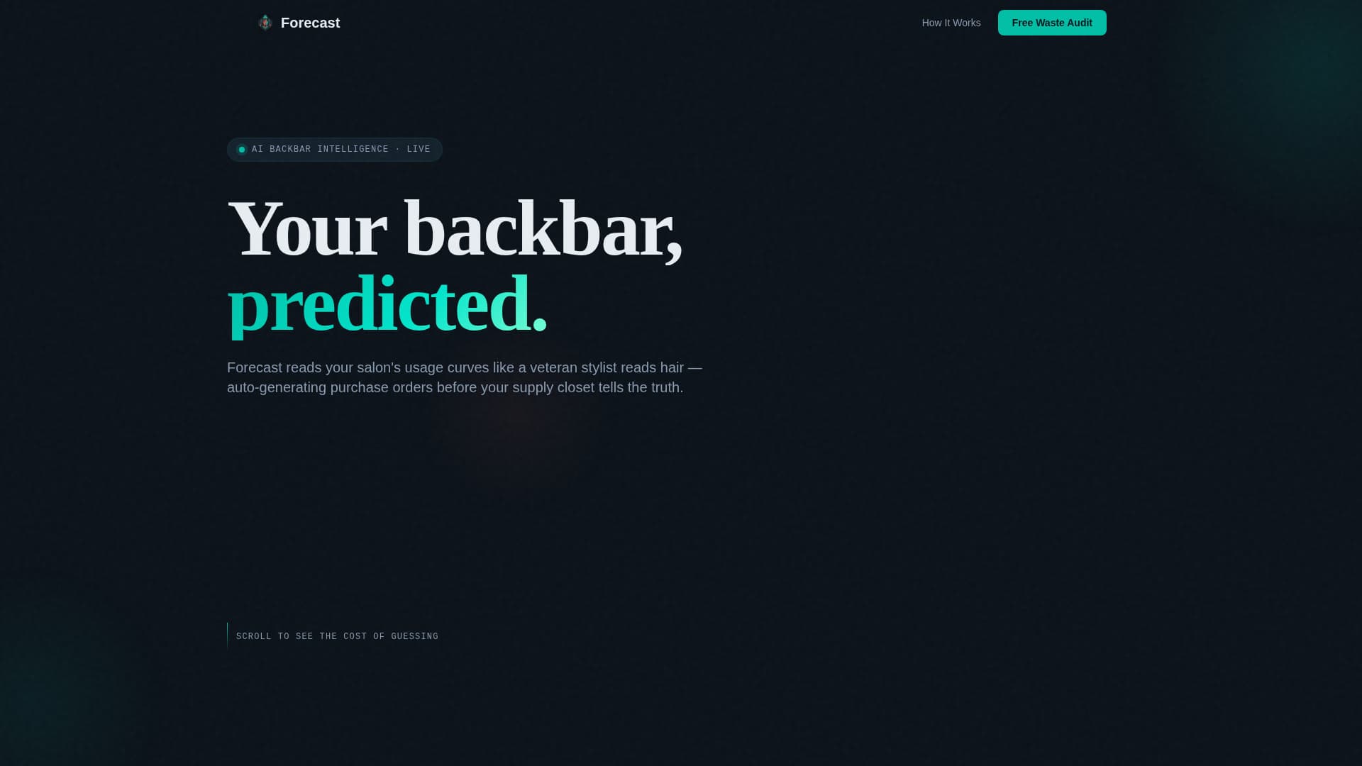 Forecast - Intelligent Salon Inventory Landing Page Template